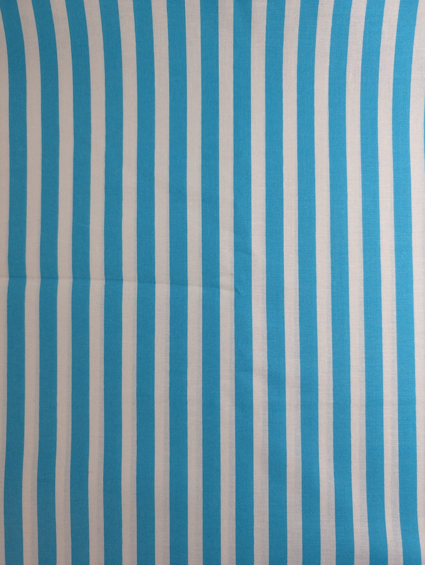 100% Cotton Aqua/White Striped Shirting