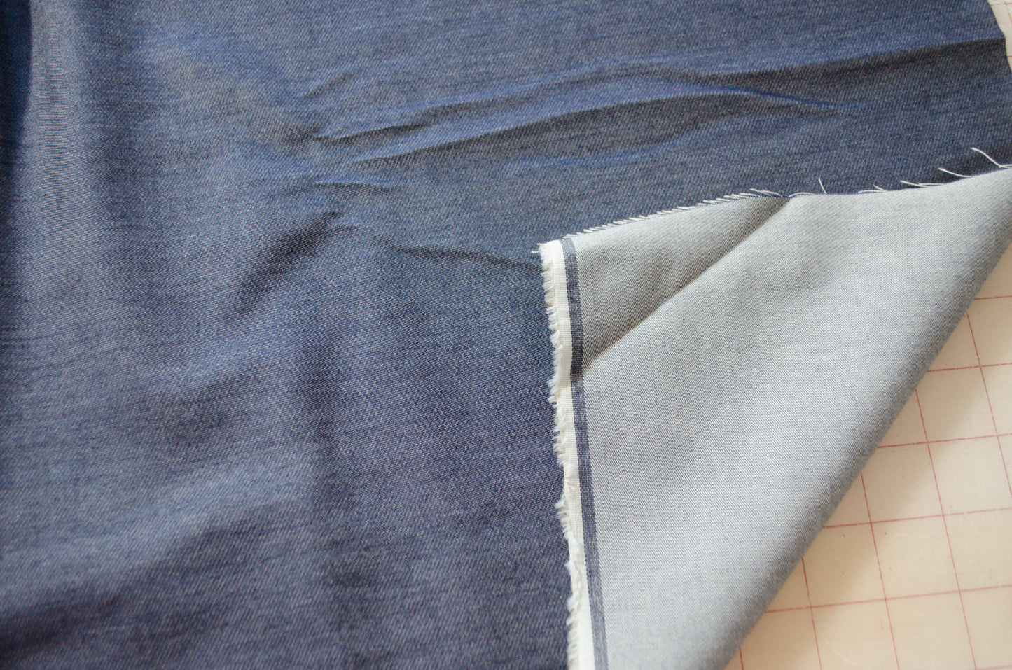 Cotton/Wool Blend Japanese Denim Shirting in Indigo