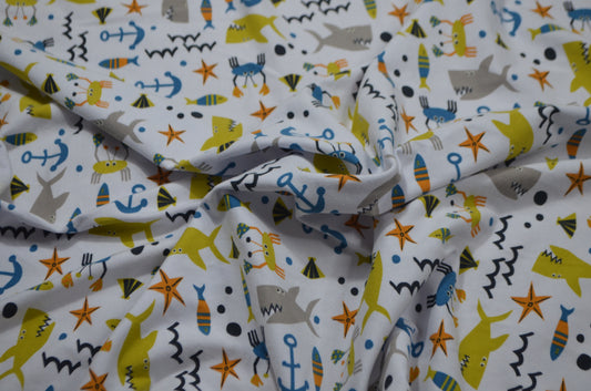 Cotton/Spandex Knit - Sea Life