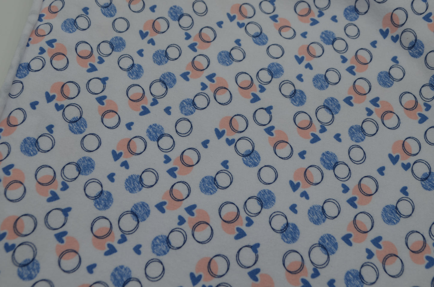 Cotton/Spandex Hearts - Pink and Blue
