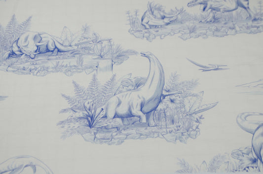 Dinosaur Toile Cotton/Spandex Jersey in Blue