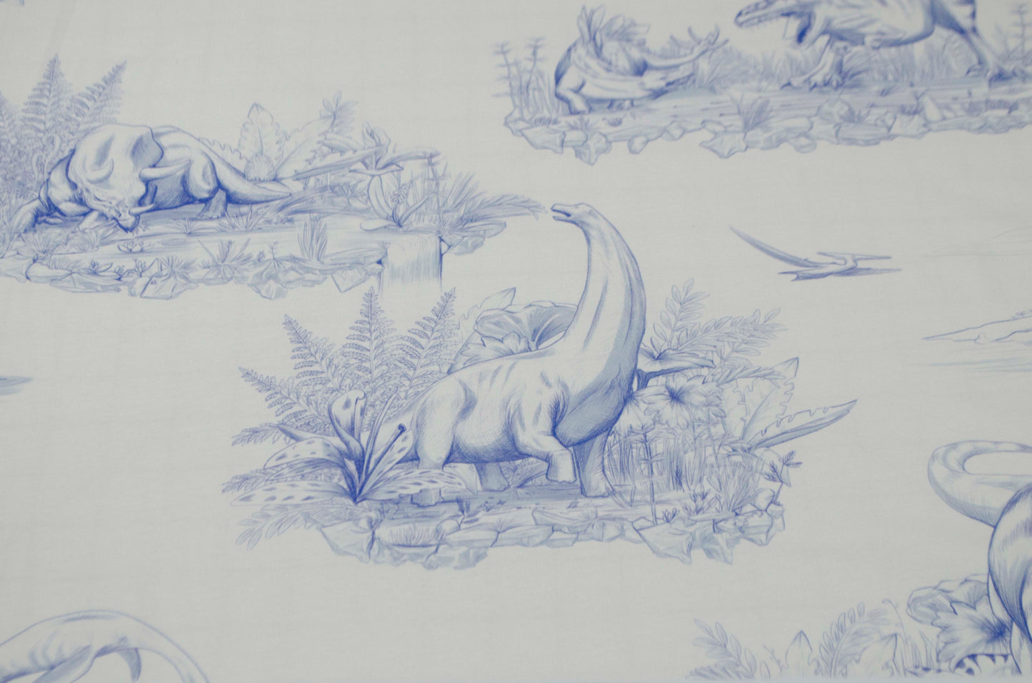 Dinosaur Toile Cotton/Spandex Jersey in Blue