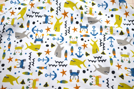 Cotton/Spandex Knit - Sea Life