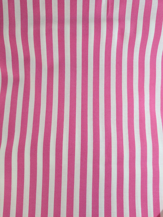 100% Cotton Hot Pink/White Striped Shirting