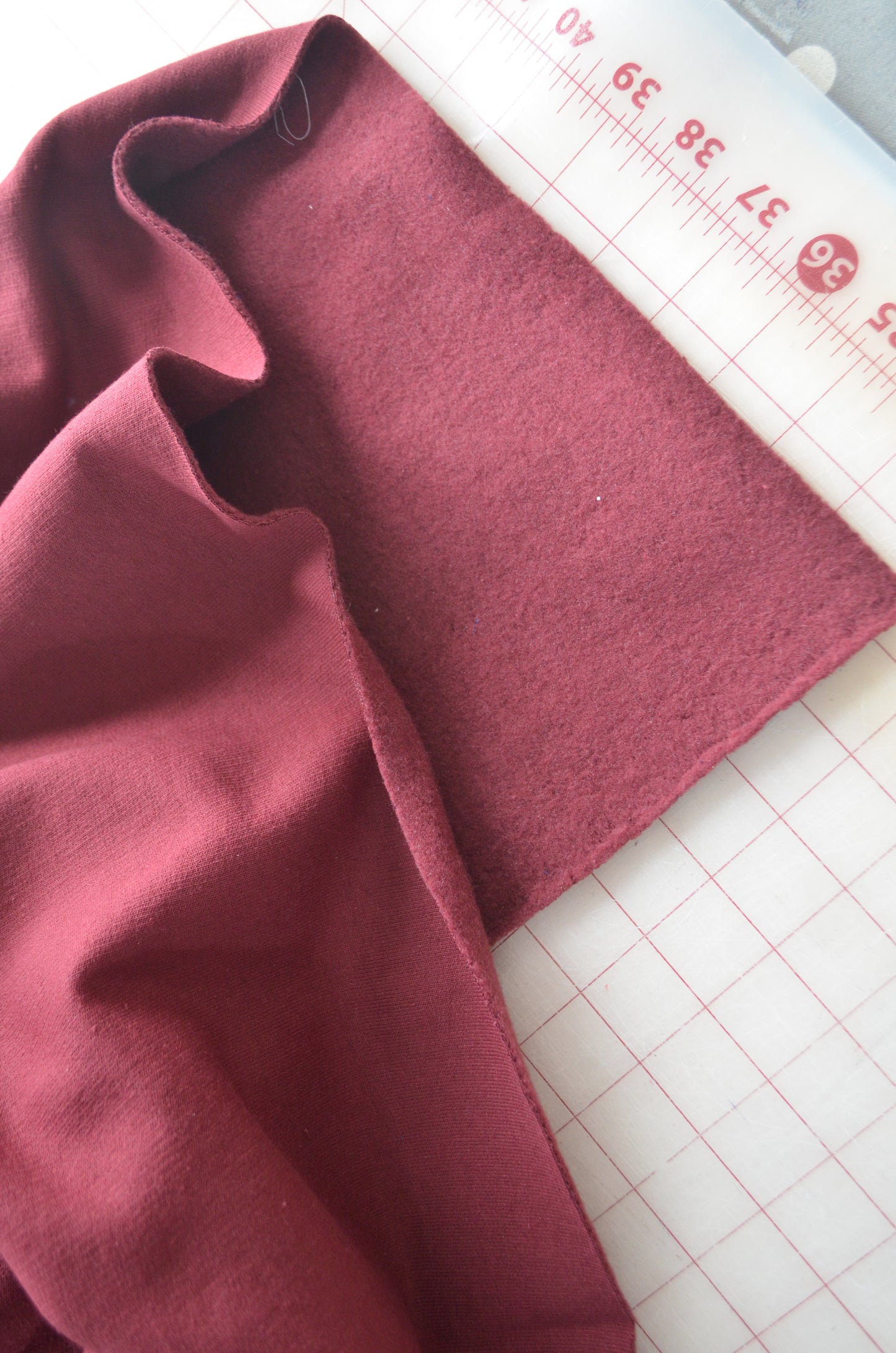 Cotton Blend Fleece in Burgundy