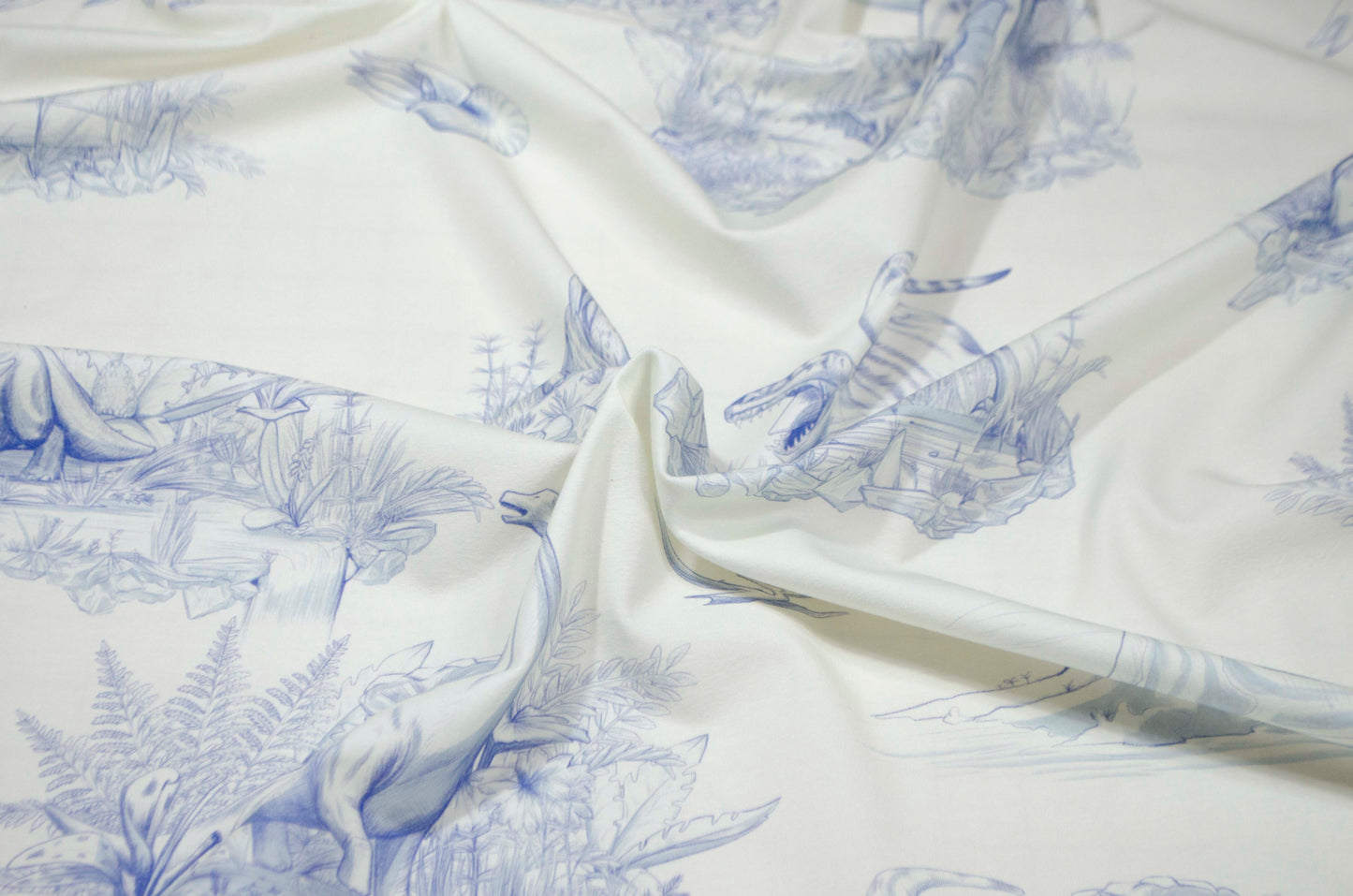 Dinosaur Toile Cotton/Spandex Jersey in Blue