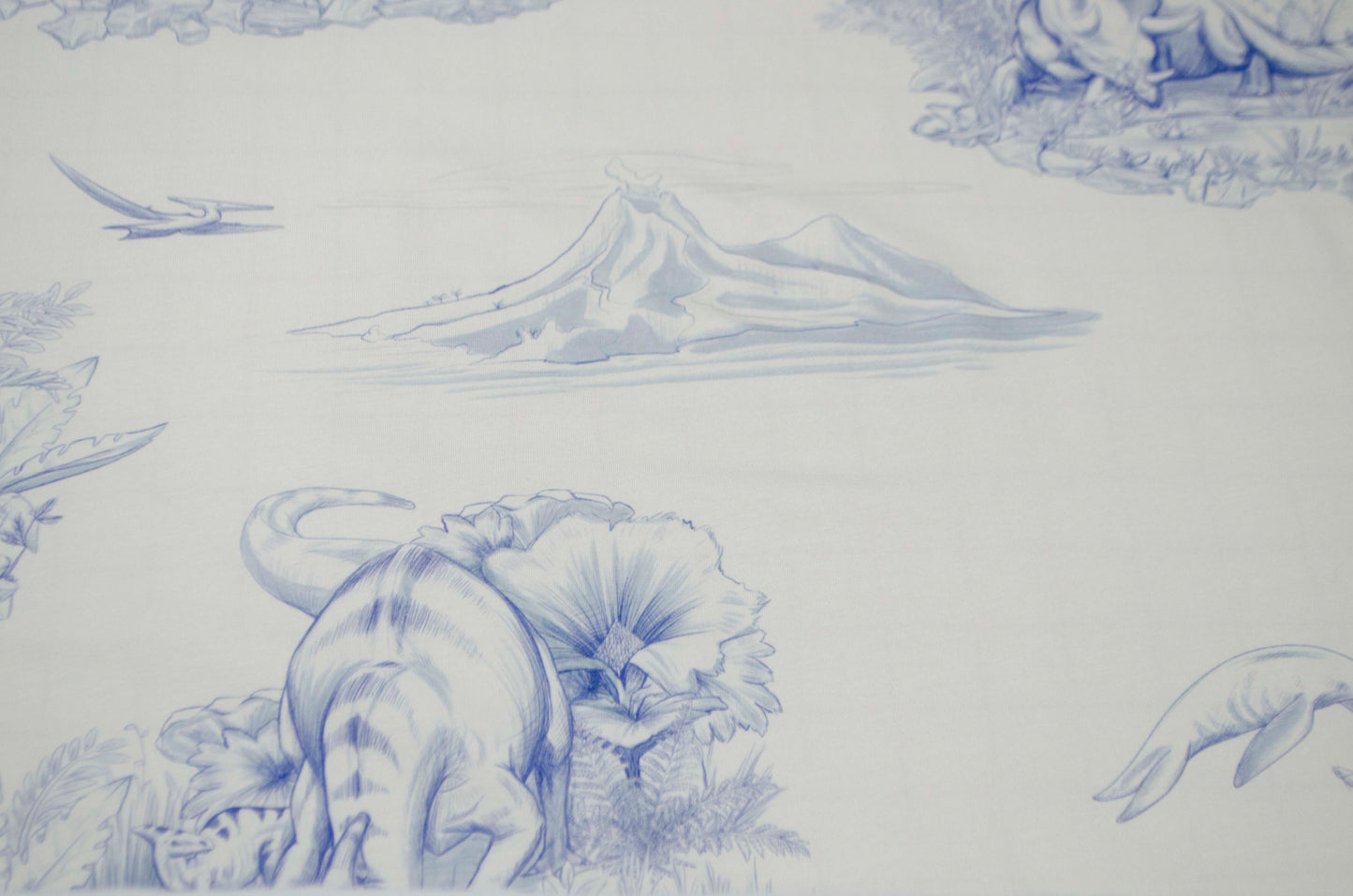 Dinosaur Toile Cotton/Spandex Jersey in Blue