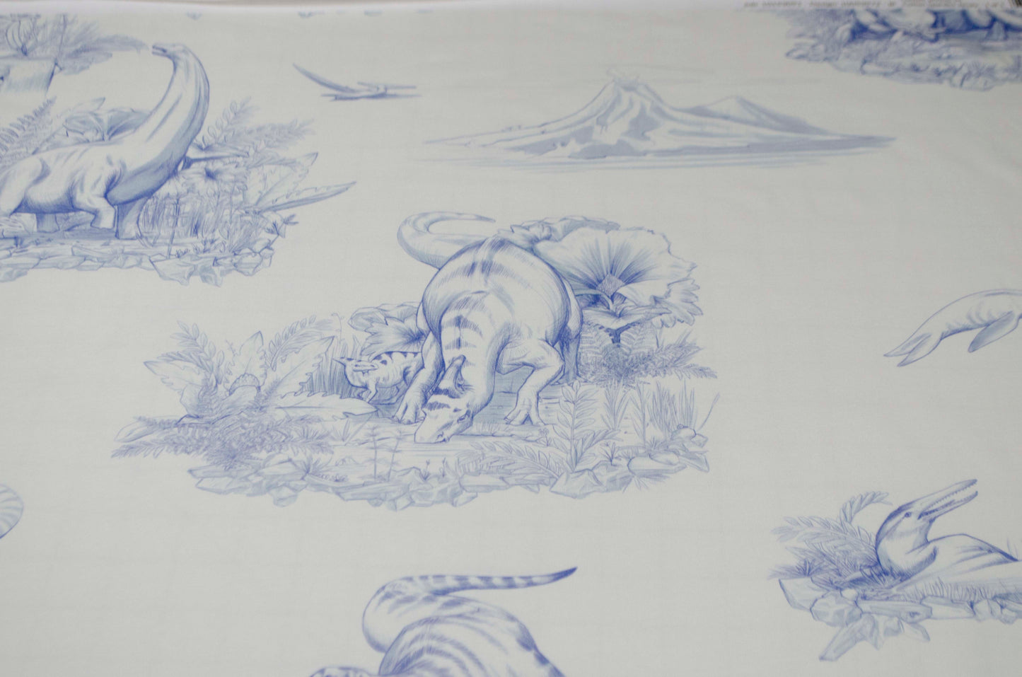 Dinosaur Toile Cotton/Spandex Jersey in Blue